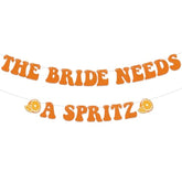 The Bride Needs A Spritz Banner, Aperol Spritz Bridal Shower Decorations, Love At First Spritz Banner, Cocktail Wedding Party Decorations Orange Glitter