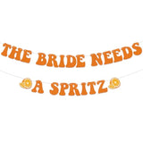 The Bride Needs A Spritz Banner, Aperol Spritz Bridal Shower Decorations, Love At First Spritz Banner, Cocktail Wedding Party Decorations Orange Glitter