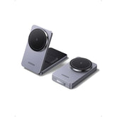 UGREEN MagFlow MagSafe Charger for iPhone 16, Qi Wireless Charger Stand, 2-in-1 Mag Safe Charger Stand Compatible with iPhone 17/17 Air/17 Pro/17 Pro Max/16/15/14/13/12 Series, AirPods 3/2/Pro