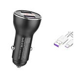 For Huawei Supercharge Car Charger, 9V/2A Car Charger Adapter Quick Fast Charger With Usb Type C Super Charging Cable Car Adapter For Huawei P40 P30 P20 Pro,Mate 30 20 10 9 (Black With Led Display)