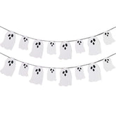 2 Pack Halloween Ghost Bunting Banner 16pcs Scary Garland Indoor Outdoor Decor
