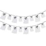 2 Pack Halloween Ghost Bunting Banner 16pcs Scary Garland Indoor Outdoor Decor