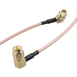 2Pcs Sma Female Bulkhead Mount To Sma Male Right Angle Antenna Extension Cable Rg316 Coaxial Cable 30Cm/12 Inch Compatible With 4G Lte Router Usb Apter Rtl Sdr Receiver Iot Gateway