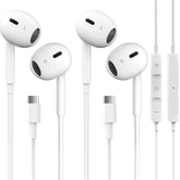2 Packs Usb C Headphones For Iphone 16/15 Pro Max Plus Type C Earbuds Wired Earphones With Mic & Remote Control Noise Cancelling For Iphone 16/15 Pro, Ipad Pro, Galaxy S23/S22/S21/S20/Ultra Note 10/20