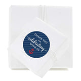 Nautical Baby Shower Collection, Round Circle Labels Stickers, Thank You For Celebrating With Us, 40-Pack, For Ocean Sailor Bon Voyage Themed Party Favors, Gifts, Decorations