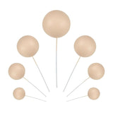 30Pcs Ball Cupcake Toppers Balls Cake Toppes Foam Balls Picks Diy Mini Balloon Cake Topper For Baby Shower Birthday Favor Wedding Anniversary Party Cake Decorations Supplies Khaki