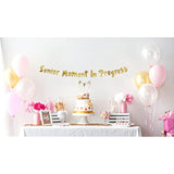 Senior Moment In Progress Gold Glitter Banner - Funny Birthday And Retirement Party Supplies, Ideas, Gifts And Decorations