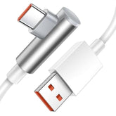 90° Elbow Design Usb C Cable Usb Type C Cable 5.9Ft, 120W Hypercharge Turbo Charging, 6A Fast Charging For Xiaomi Pad 5 12 Pro 12X 11T Pro Lite 5G Ne, Redmi 10 2022 Note 11 Pro 5G Note 11/ 11S