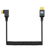 90° Degree Coiled Mini Hdmi To Hdmi Cable, Right Angled Mini Hdmi To Hdmi Coil