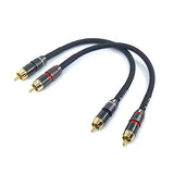 RCA Male to RCA Male Stereo Audio Cable,Suitable for Home Theater, Amplifier, HDTV, Game Console, Hi-Fi System. 2Pack 2Feet