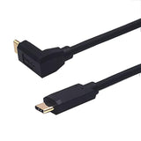 2Ft Usb 3.1 Type C Cable, Usb C Male To 90 Degree Up & Down Angle Usb C Male C