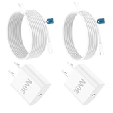 Iphone 16 15 Charger Fast Charging,2Pack 30W Usb C Fast Charger Cord 6/10Ft,Type C Wall Charger Block For Iphone 16/16 Pro Max/15/15 Pro Max/15 Plus/Ipad Pro 12.9/11 (White)