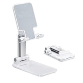 Cell Phone Stand, Angle Height Adjustable Cell Phone Holder With Silicon Pad For Desk Fully Forldable Mobile Phone Holder Compatible With All Mobile Phones, Mt6, (White)