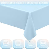 4 Pack Light Blue Tablecloths – Disposable Rectangular Covers for Baby Showers, Weddings