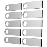 32Gb Flash Drive 10 Pack, Metal Usb 2.0 Thumb Drives With Keychains Usb Sticks Pendrives (Sliver)