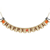 Burlap Happy Fall Banner Pumpkin Flag Rustic Autumn Harvest Home Party Decor