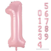 Pastel Pink 1 Balloons, 40 Inch Giant Light Pink Helium Foil Number 0-9 For Girls, Self Inflating 1St Birthday Balloon For Women Anniversary Baby Shower Princess Party Decorations Supplies