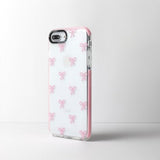 Girly Phone Case Compatible with iPhone 7 Plus and iPhone 8 Plus, Soft TPU Shockproof Bumper Cover with Cute Bow Pattern for Girls and Women, Pink Color, 5.5 Inch Screen Size