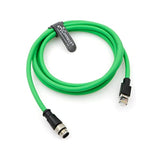 M12 4 Position D-Coded Connector To Rj45 Cat5E Ethernet Cable Assembly Waterpr