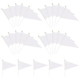 25 Pack White Pennant Flags, Mini Handheld Pennant Flags, Solid White Blank Pennants On Sticks For School Sports Club Bithday Party Events Celebration Gardens Decorations