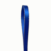 Royal Blue Double Face Satin Ribbon With Silver Border, 1/4 Inch X 50Y