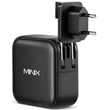 MINIX NEO P3 100W Turbo 4-Ports GaN Wall Charger, 3 x USB-C Port Fast Charging Adapter(Max 100W/20W), 1 USB-A (Max 18W). Compatible with MacBook Pro Air, iPad Pro, iPhone 14,Galaxy S9 and More.