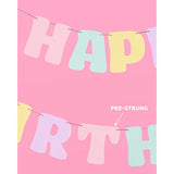 Pastel Happy Birthday Banner - 1 Piece | Rainbow Bday Party Decoration