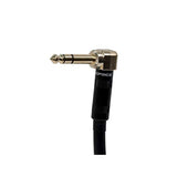 1/4-Inch Trs Male To 1/4-Inch Trs Male Guitar Pedal Patch Cable - 8 Inch - Black, Right Angle Connectors - Premier Series