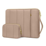 MOSISO 13-14 inch Laptop Case, 13.3 inch Puffy Laptop Sleeve Compatible with MacBook Air 13 13.6 M3 M2 M1/Pro 13/14, HP, Dell, ASUS, Lenovo, Rectangle Vertical Bag with Small Case&Side Handle, Brown