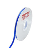 Royal Blue Double Face Satin Ribbon With Silver Border, 1/4 Inch X 50Y