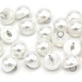 10Mm Half Domed Pearl Buttons, Semi-Circle White Faux Pearl Buttons Fo