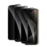 Privacy Screen Protector For Iphone 15 Pro, Shatterproof Tempered Glass Accessories, Anti Spy Tempered Glass Film, Case Friendly Ultra Resistant 9H Hardness Anti-Glare Hd Black -3 Pack