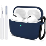 For Airpods Pro 2Nd Generation Case Cover, Protective Silicone Skin Accessories With Keychain For Women Men For Apple Airpods Pro Gen 2(2022), Front Led Visible-Midnight Blue