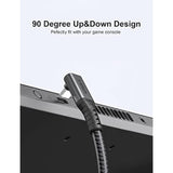 240W Usb4 Cable, 6Ft Right Angle Thunderbolt 4, 90 Degree Thunderbolt 4 For Rog Ally, Steam Deck, Egpu, Laptop, Ipad Docks