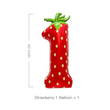 40 Inch Strawberry Number 1 Balloon, Berry First Birthday Décor for Baby Girls