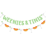 Green "Weenies & Tinis" Banner Martini/Hot Dog Bar Bachelorette Party Decorations