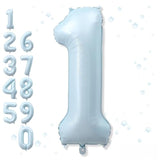 Big Number 1 Balloons, Light Matte Sky Blue Foil 1 Balloon Numbers 40 Inch, Giant 1St Birthday Party Decor, Baby Powder Blue Mylar Helium One Balloon For Boys Girls Baby Shower Anniversary Decorations