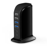 Usb C Charger Block , Chargers For Multiple Devices Dual Type C 45W Total, 6 Ports Usb Charging Station For Iphone, Ipad, Iwatch, Desk Accessories & Workspace Organizers