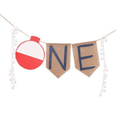 Ofishally One First Birthday Burlap Highchair Banner - The Big One Party Decoration For Fishing Themed Decorations, Party Favors For Baby, Souvenir