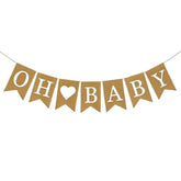 Oh Baby Burlap Banner For Baby Shower Decorations And Gender Reveal Party