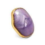 Purple Small Gravel Shape Enamel Layer Metal Base Sewing Shank Buttons