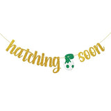 Hatching Soon Banner Dinosaur Baby Shower Boy Welcome Baby Party Decor