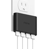 iHome Slim 4-Port USB Wall Charger, AC Pro Multiport Plug Adapter, Phone Charging Block with 4 Ports, Flat USB Wall Adapter for Home & Travel
