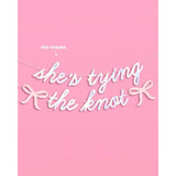 She’s Tying the Knot Iridescent Foil Banner 4.5Ft Bachelorette Engagement Decor