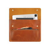 Genuine Leather Sleeve For 13/14/15-In Macbook Pro & Macbook Air, Slim Protective Laptop Case, Folio Document Organizer Leather Folder Portfolio-Brown