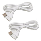 2 Pack Usb Extension Cable White 5Ft 2Pin 20Awg Usba Male To Female Extension Cord For Usb Desk Fan, Led Strip Lights Desk Lamp Table Lamps Dash Cam Power Cable Diy Repair Pigtails Project