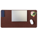 Large Faux Leather Desk Mat 31.5"X15.7" - Non-Slip Waterproof Mouse Pad With Heat-Resistant Surface For Office, Gaming & Home Use (Brown)