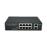 8 Port Poe+ Switch (1000Mbps) + 2 Gigabit Uplinks, 96W Power Budget, Ieee802.3Af/At, Extend Function, Fanless Metal Unmanaged Plug And Play (Desktop/Wall Mount)