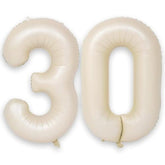 40 Inch Cream Number 30 Balloon, Beige Large Self Inflating Foil 3 & 0 Balloons For Women Men 30Th Birthday Decorations 30 Helium Balloon Numbers For 30 Year Old Anniversary Baby Shower Party Supplies
