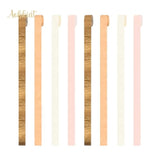 8-Pack Gold, Pink & Orange Crepe Paper Streamers Wedding and Party Backdrop Decorations